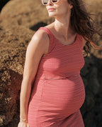 Dinard Maternity Beachwear Dress - Red