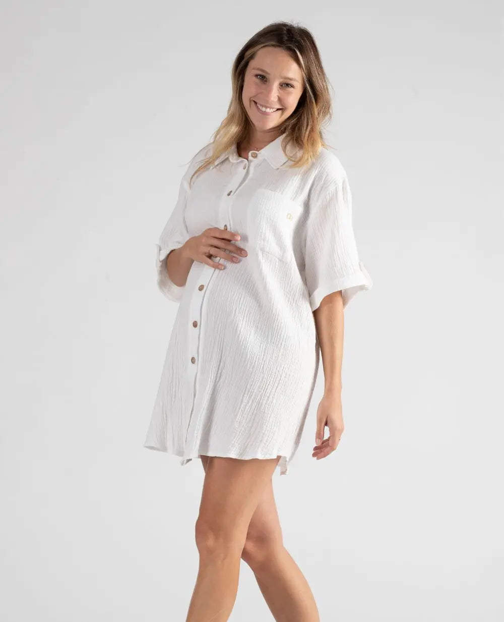 Robe chemise de grossesse et d’allaitement Bertille
