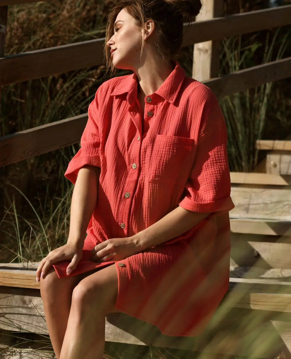 Robe chemise de grossesse et d’allaitement Bertille