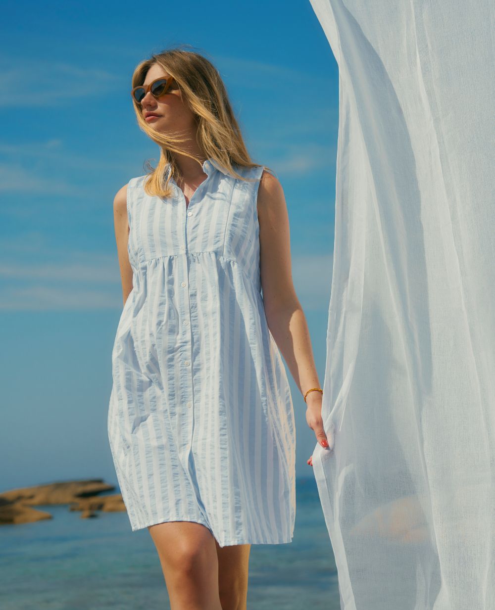 Robe chemisier Agathe - Bleu