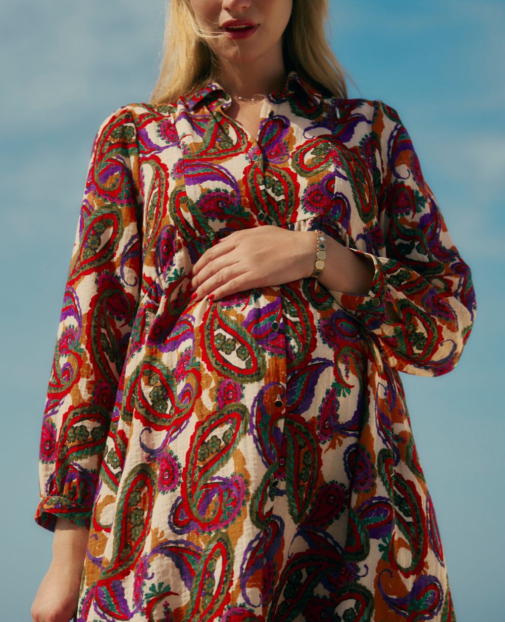 Robe chemisier de grossesse et d’allaitement Soledad - Multicolore