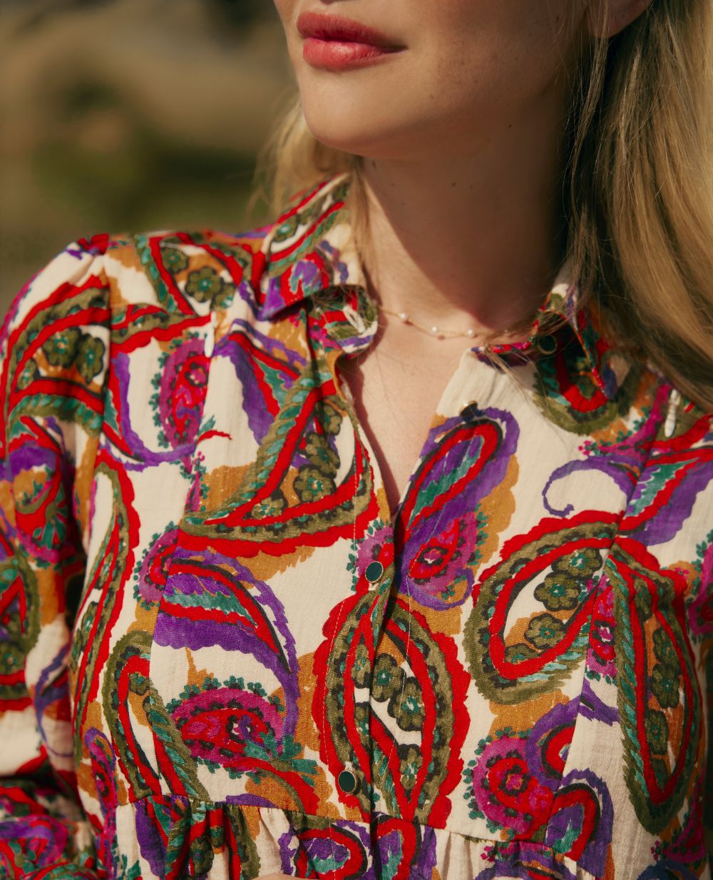 Robe chemisier de grossesse et d’allaitement Soledad - Multicolore
