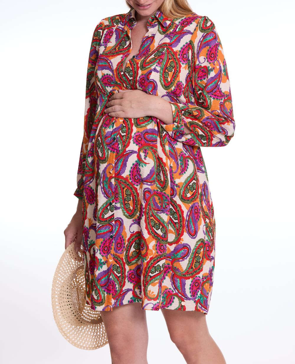 Robe chemisier de grossesse et d’allaitement Soledad - Multicolore