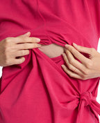 Robe courte de grossesse et d’allaitement Matelot - Fuchsia