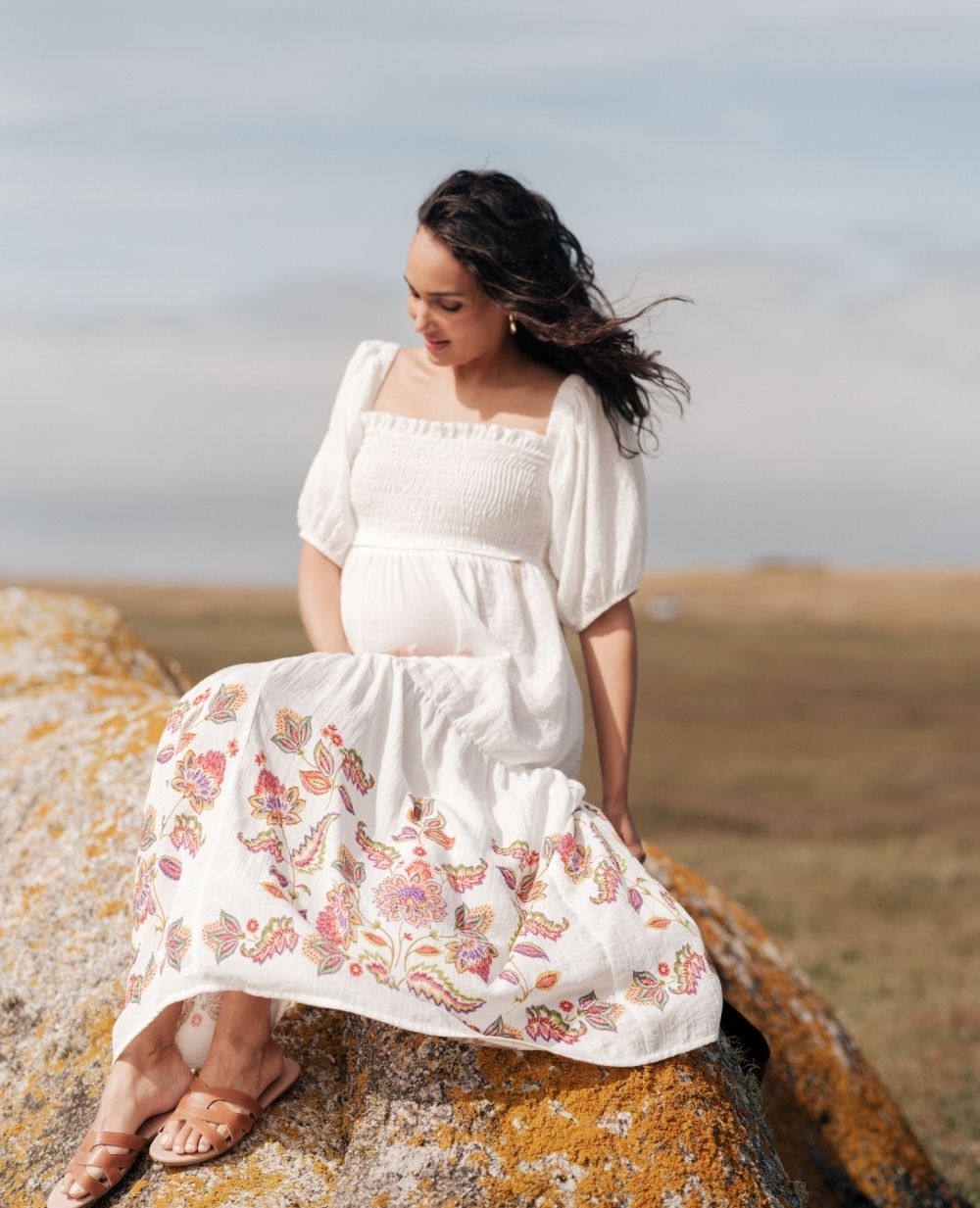 Mila Multicolored Nursing Dress - Bohemian Viscose