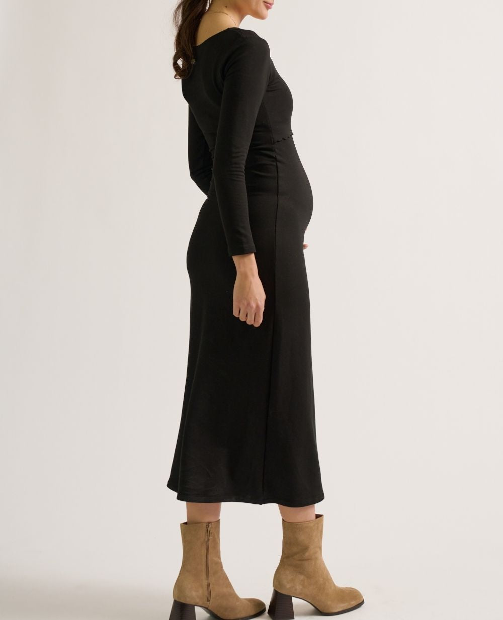 Mathilde Black Dress Dancer Neckline Ultrasonic Cut