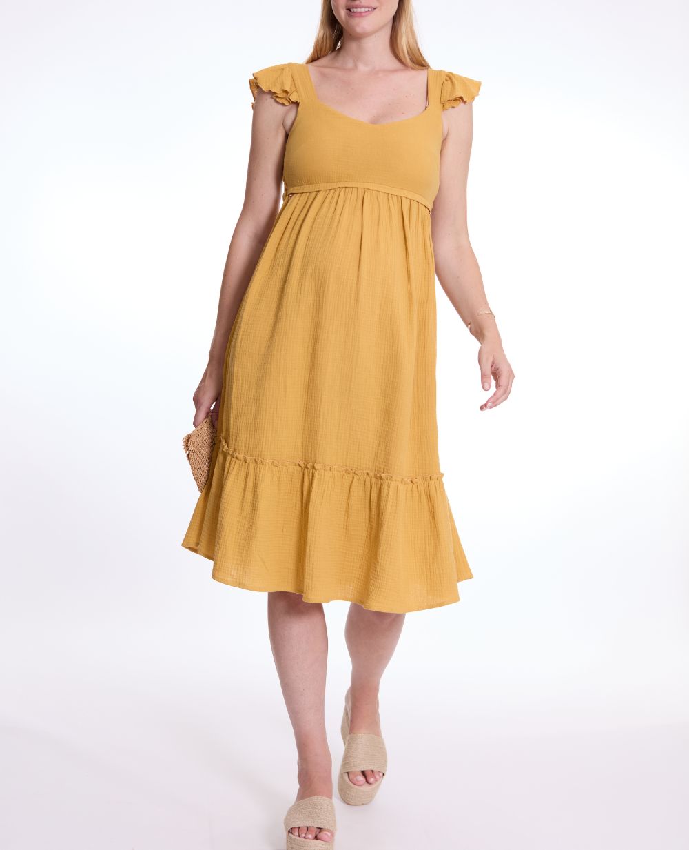 Melody Cumin Smocked GOTS Organic Cotton Gauze Dress | Cache Cur Melody Cumin Smocked GOTS Organic Cotton Gauze Dress | Cache Cur