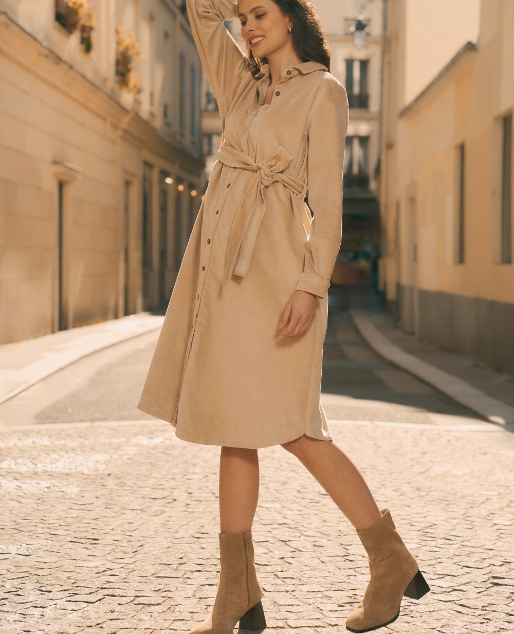 Robe de maternité Jude noisette