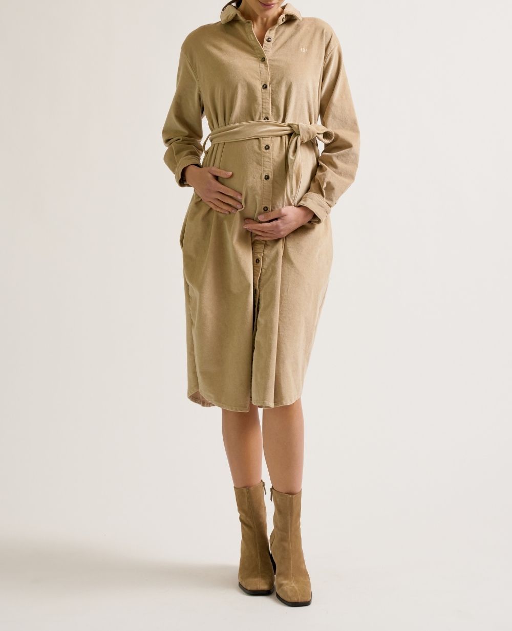 Robe de maternité Jude noisette