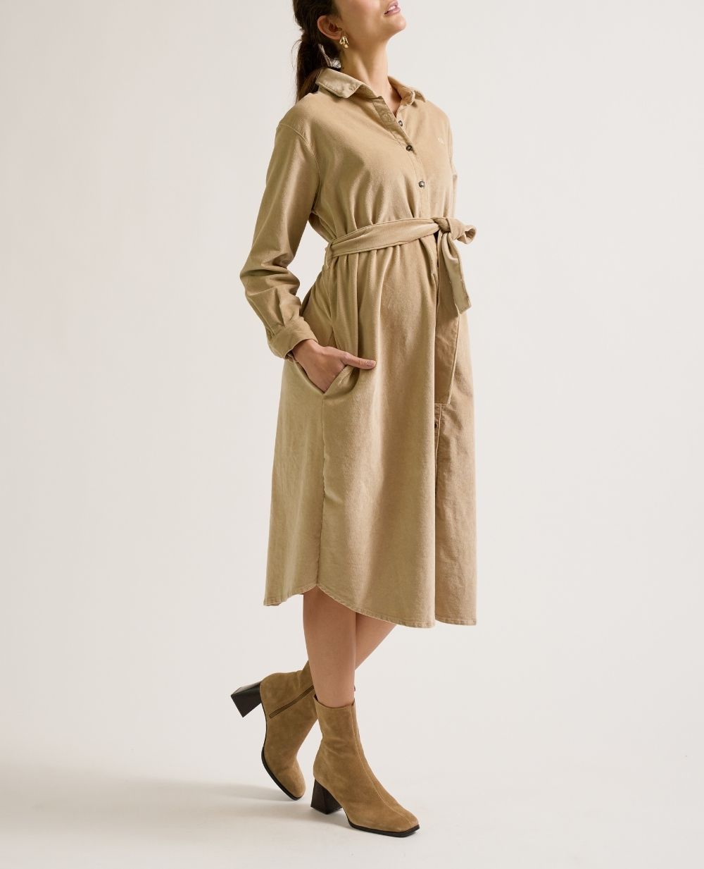 Robe de maternité Jude noisette