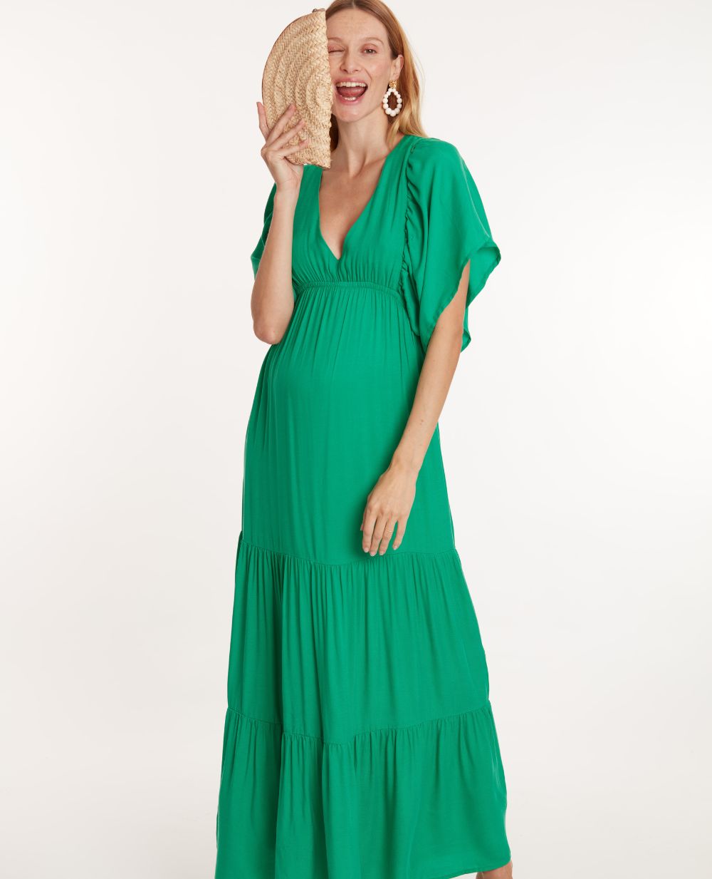 Long Maternity Dress Claudette Green