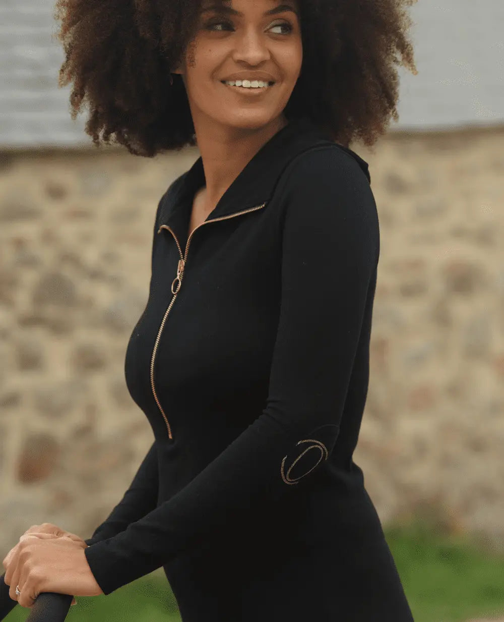 Robe midi de grossesse favo noir, cache cœur