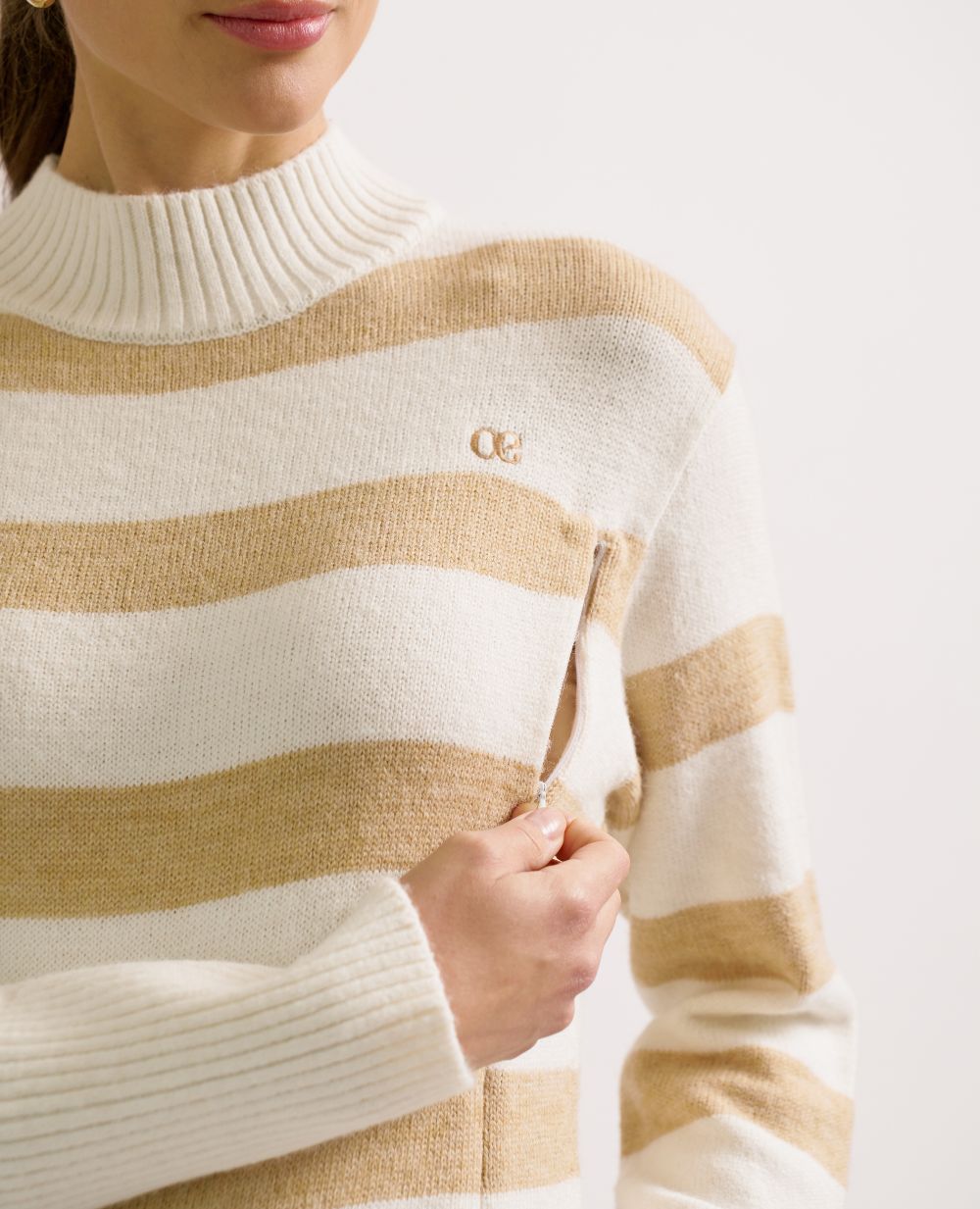 Abito maglione premaman e allattamento Deauville beige/avorio