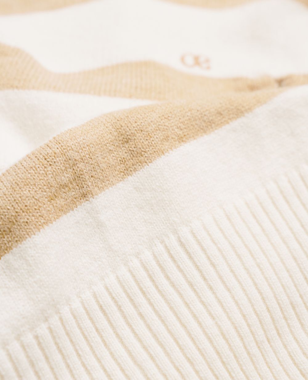 Normandie Sweater Dress Beige/Ivory French Yarn Coastal Stripes | Cache Cur