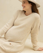 Robe pull de grossesse et d’allaitement honey beige,
