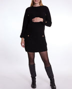 Robe pull de grossesse et d'allaitement Honey - Noir