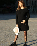Robe pull de grossesse et d’allaitement honey noir, cache