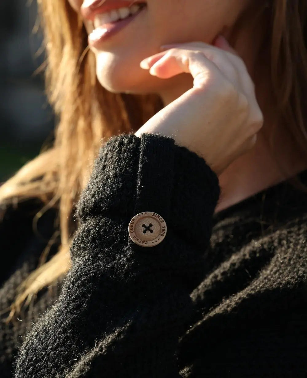 Robe pull de grossesse et d’allaitement honey noir, cache
