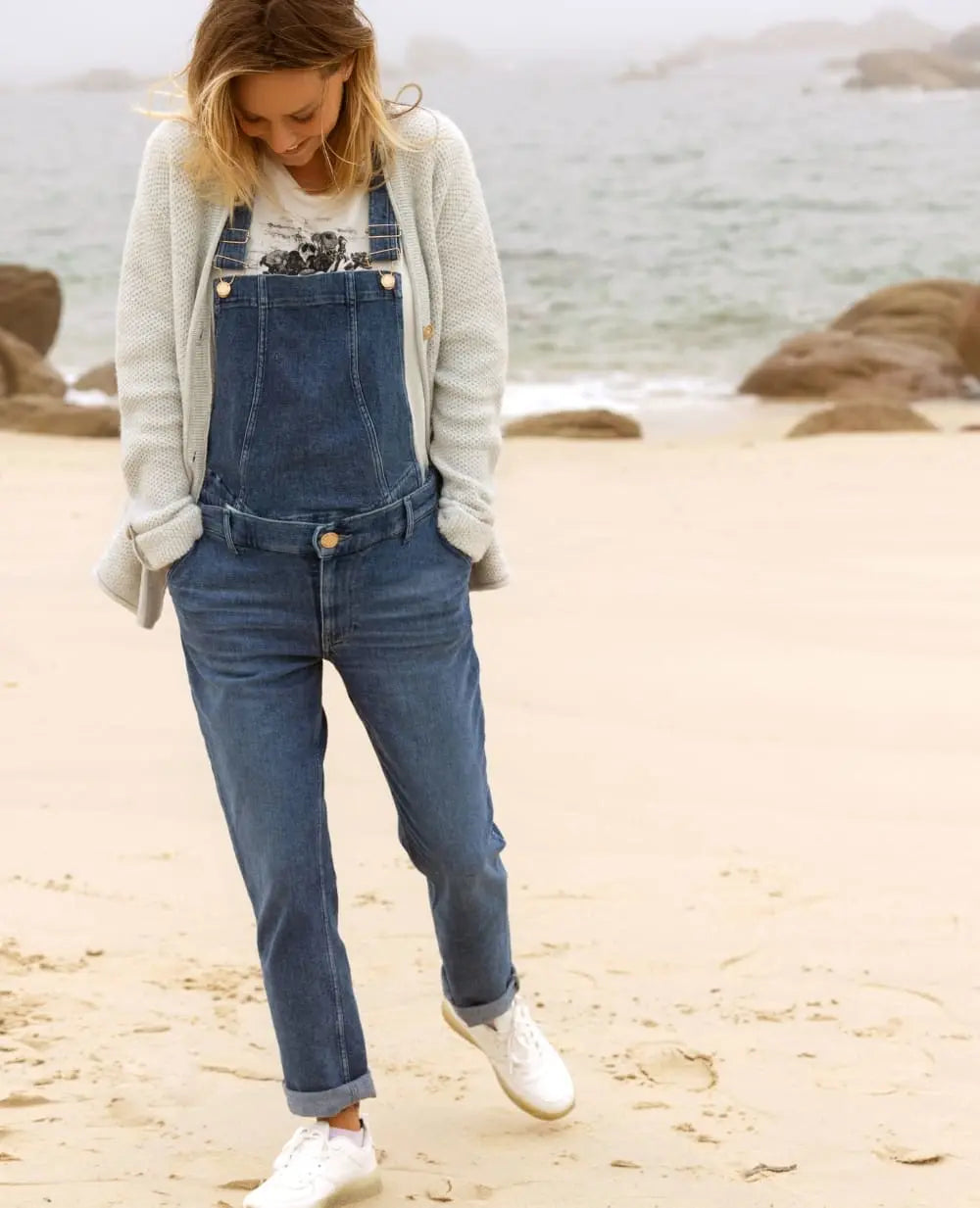 Salopette premaman in jeans Carrie - Mid Blue Used
