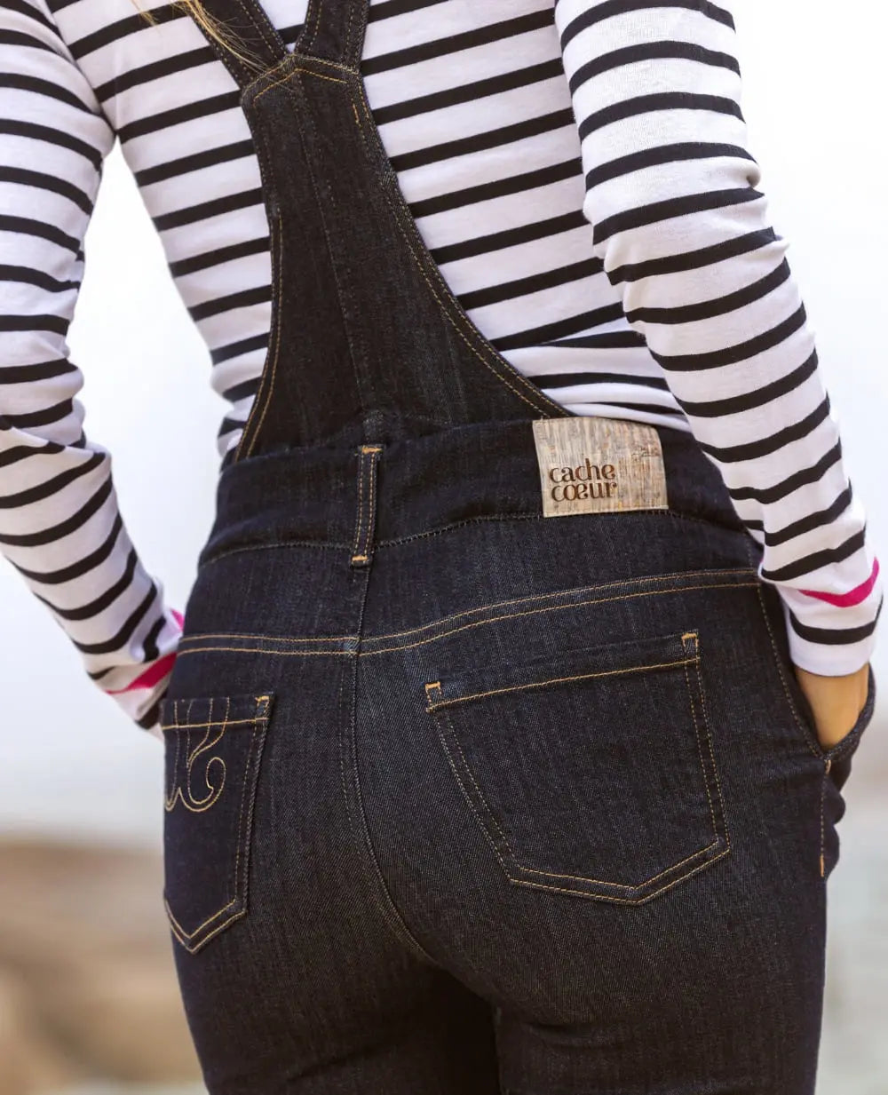 Salopette premaman in denim Sharon - Brut