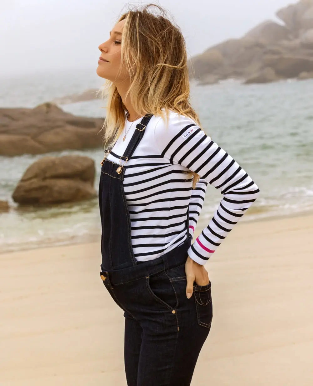 Salopette premaman in denim Sharon - Brut