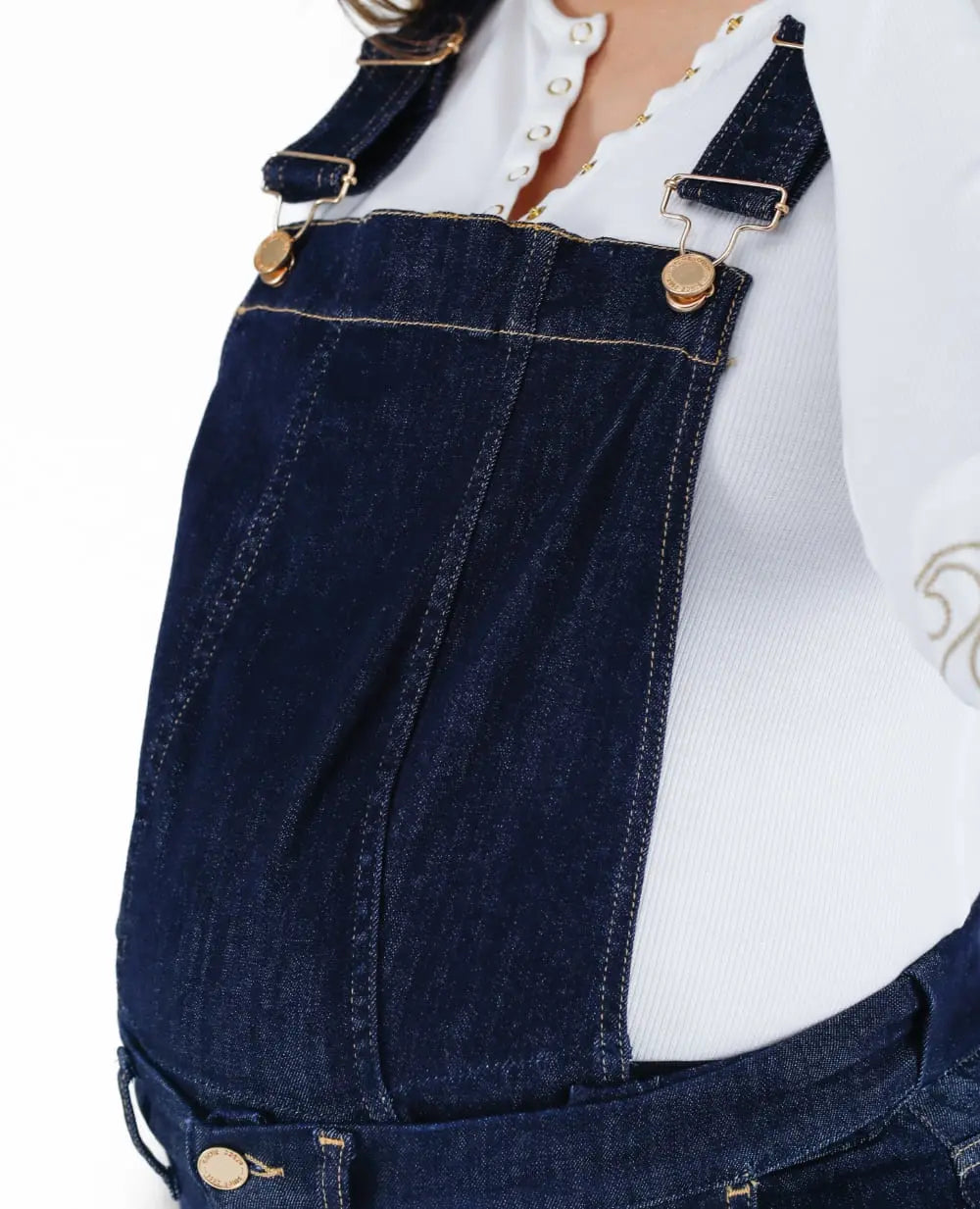 Salopette premaman in denim Sharon - Brut