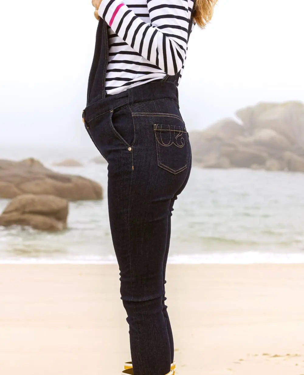 Salopette premaman in denim Sharon - Brut