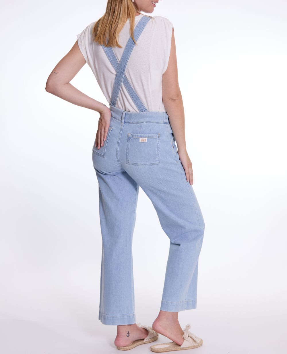 Salopette de grossesse en jean Kelly light - Blue