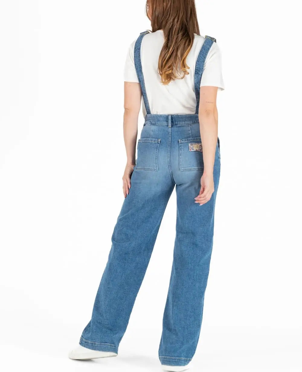 Salopette jeans premaman Kelly blu medio