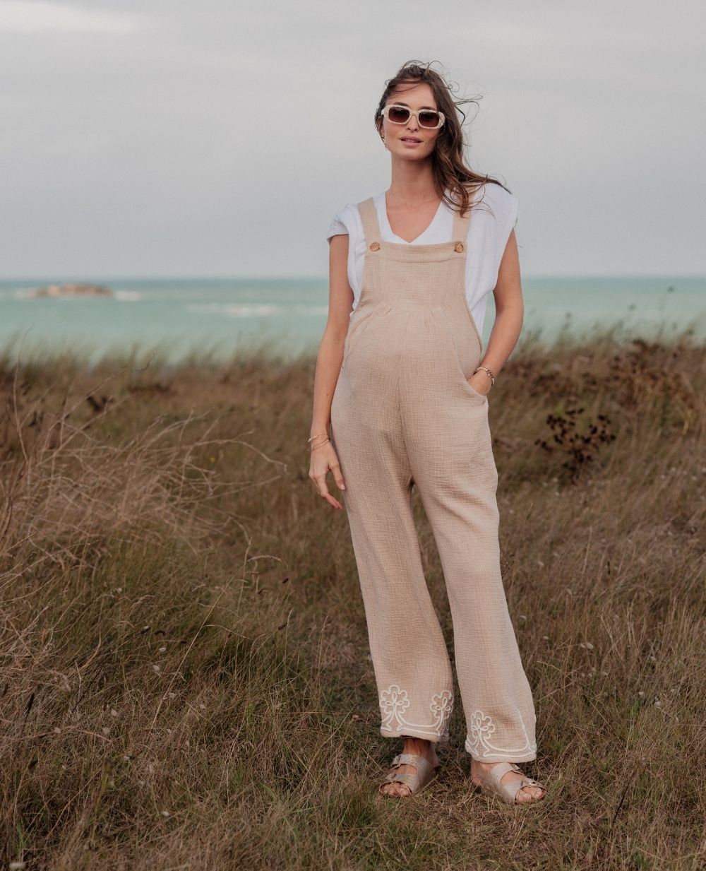 Salopette premaman Yael - Beige