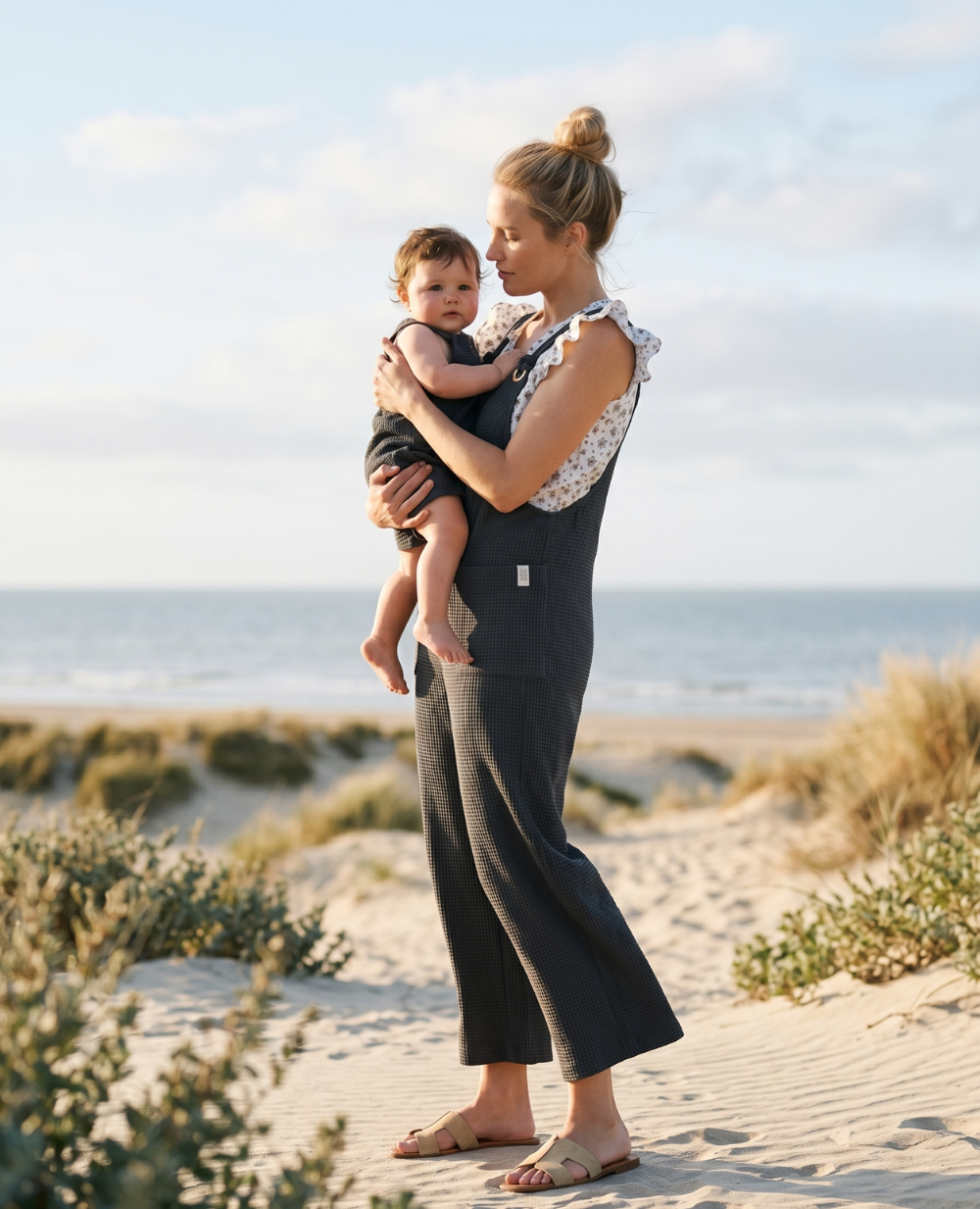 Salopette de grossesse Maya & Salopette Bébé Mini Maya - Anthracite
