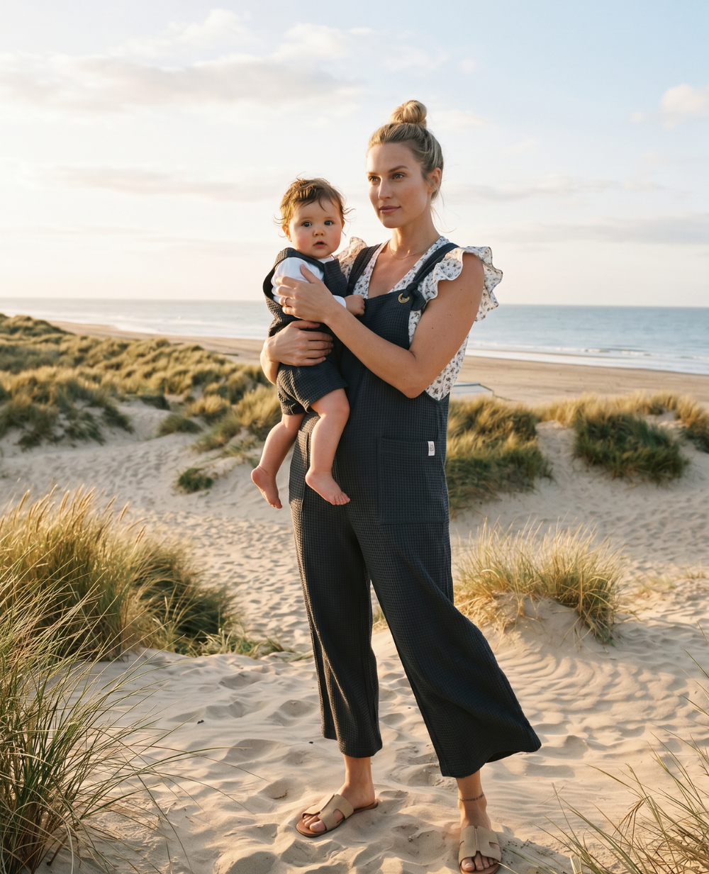 Salopette de grossesse Maya & Salopette Bébé Mini Maya - Anthracite