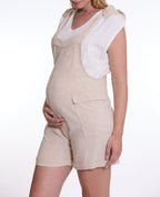 Eloise Maternity Short Overalls - Natural