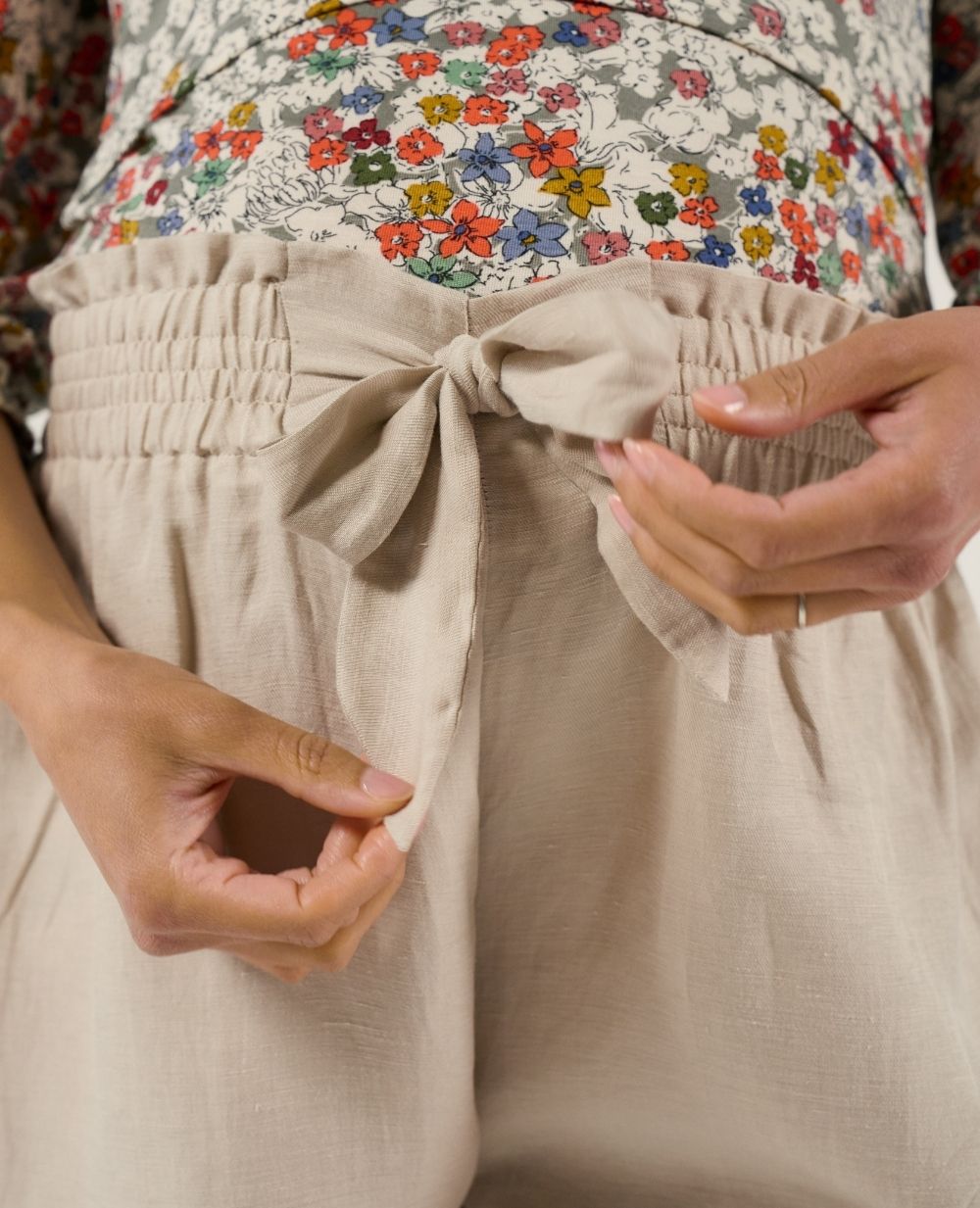 Nubie Maternity Shorts - Beige
