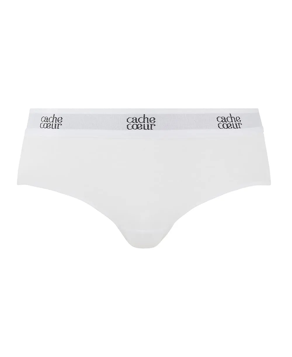 Shorty de grossesse taille basse life blanc, cache cœur