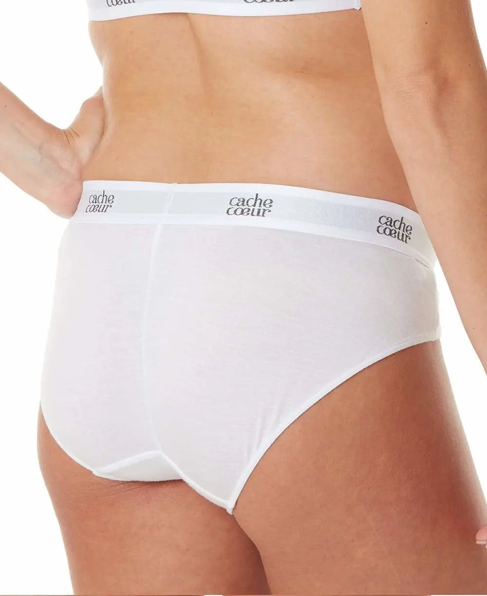 Shorty de grossesse taille basse life blanc, cache cœur