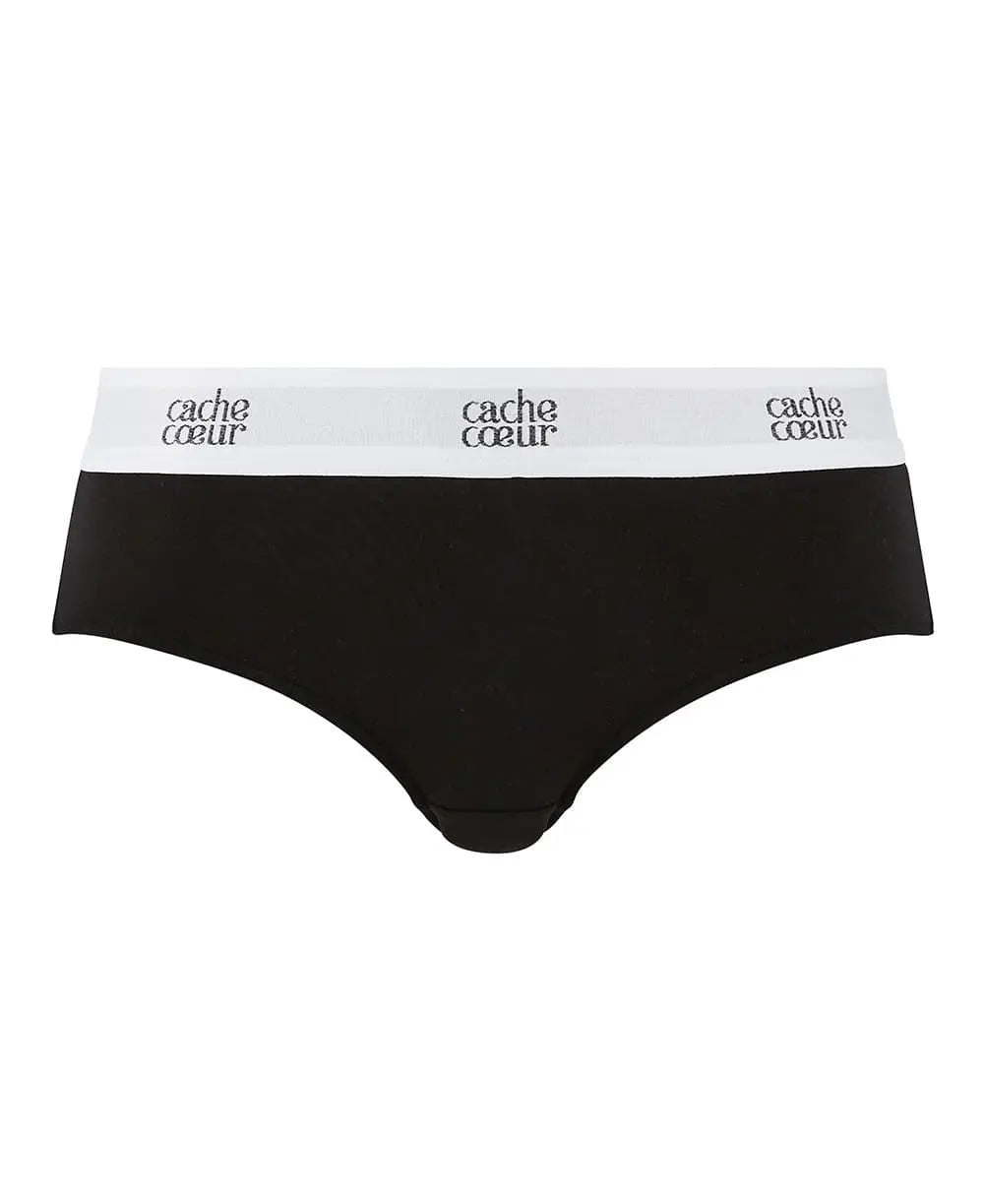 Shorty de grossesse taille basse life noir, cache cœur