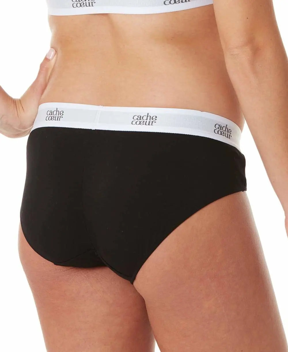 Shorty de grossesse taille basse life noir, cache cœur