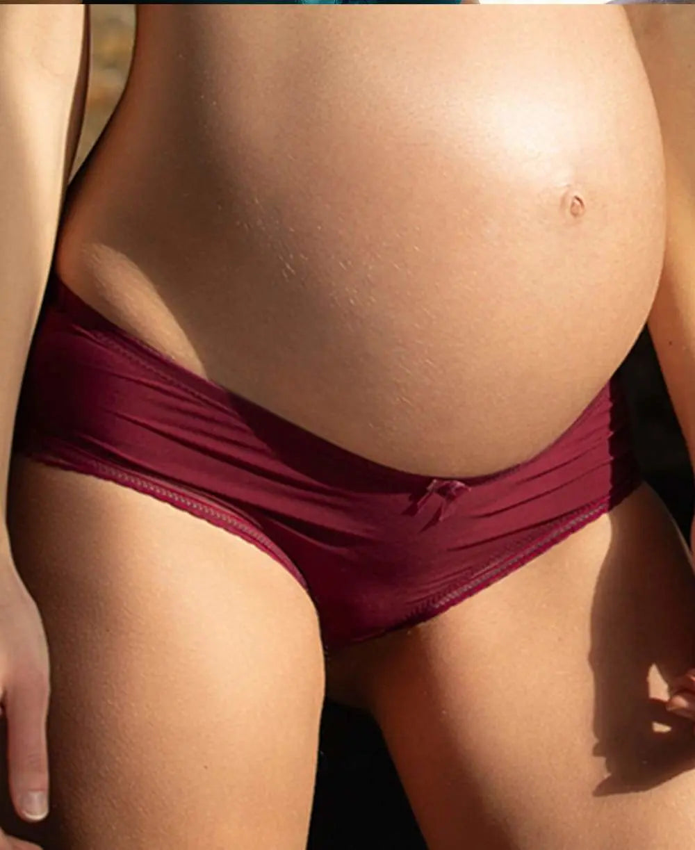 Shorty de grossesse milk bordeaux, cache cœur