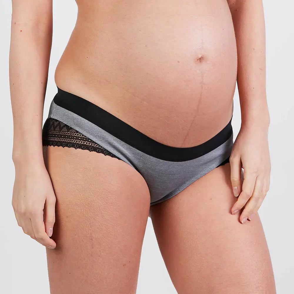 Shorty de grossesse serena gris, cache cœur