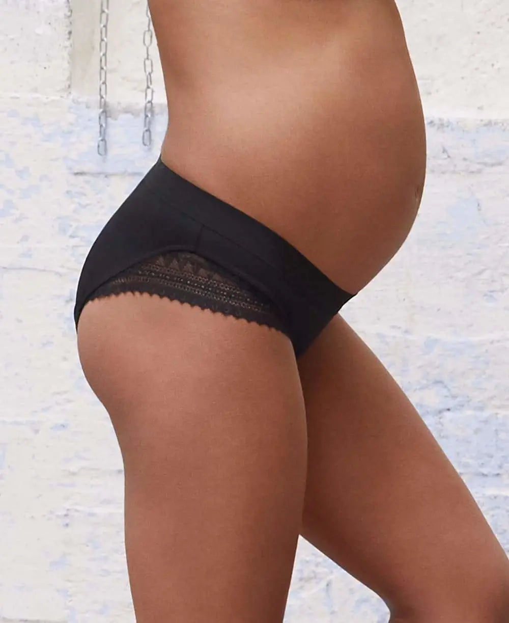 Shorty de grossesse serena noir, cache cœur