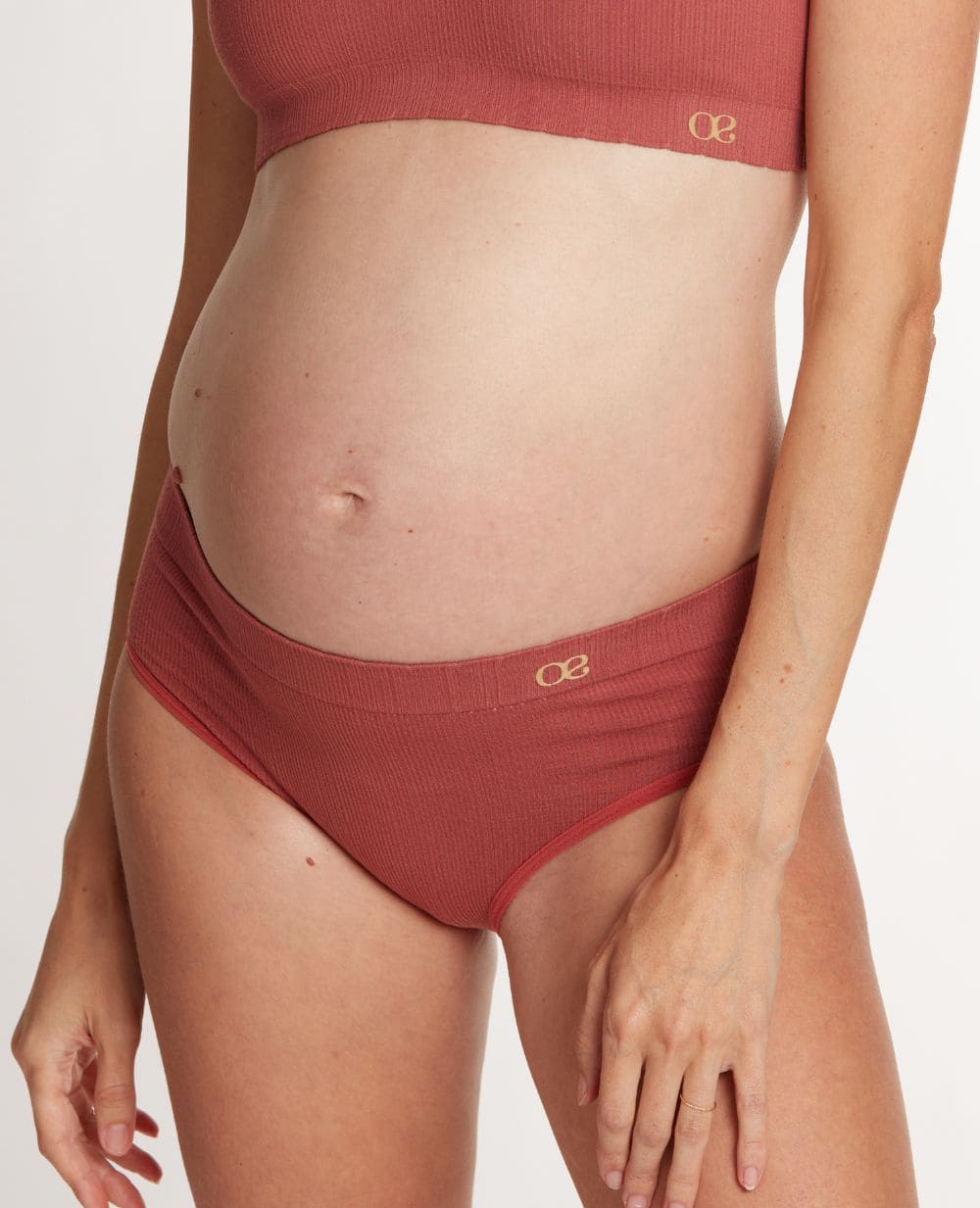 Slip taille basse de maternité zoé terracotta, cache cœur