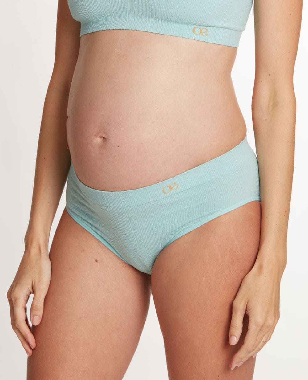 Slip taille basse de maternité zoé vert d’eau, cache cœur