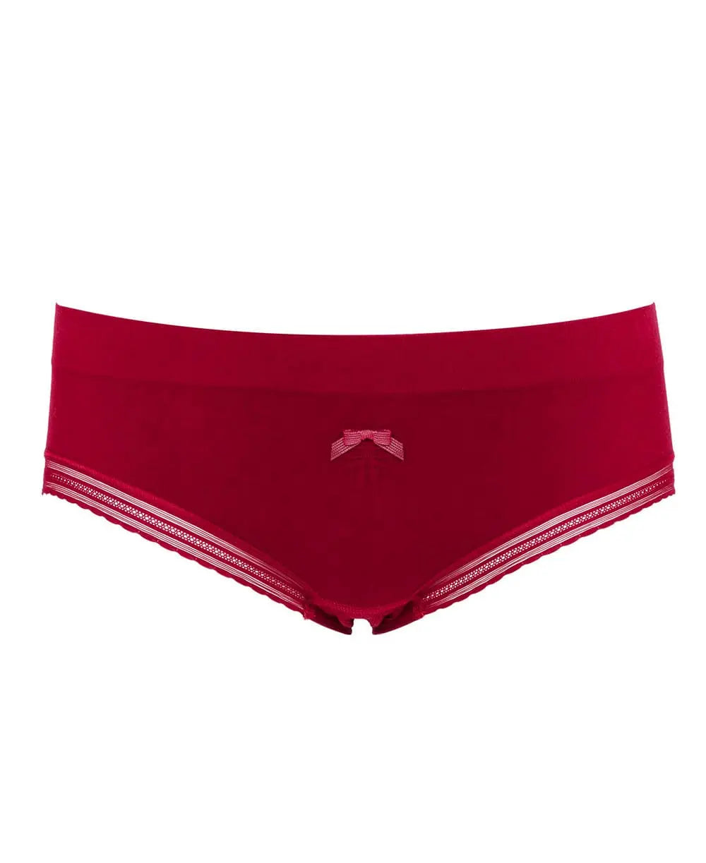 Slip taille basse milk bordeaux, cache cœur