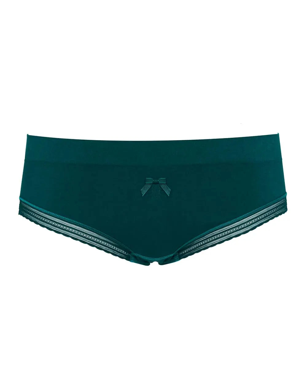 Slip taille basse milk vert, cache cœur