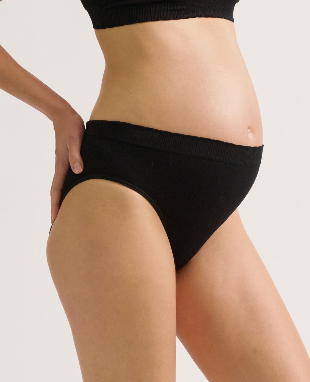 Slip taille basse de maternité Zoé Noir