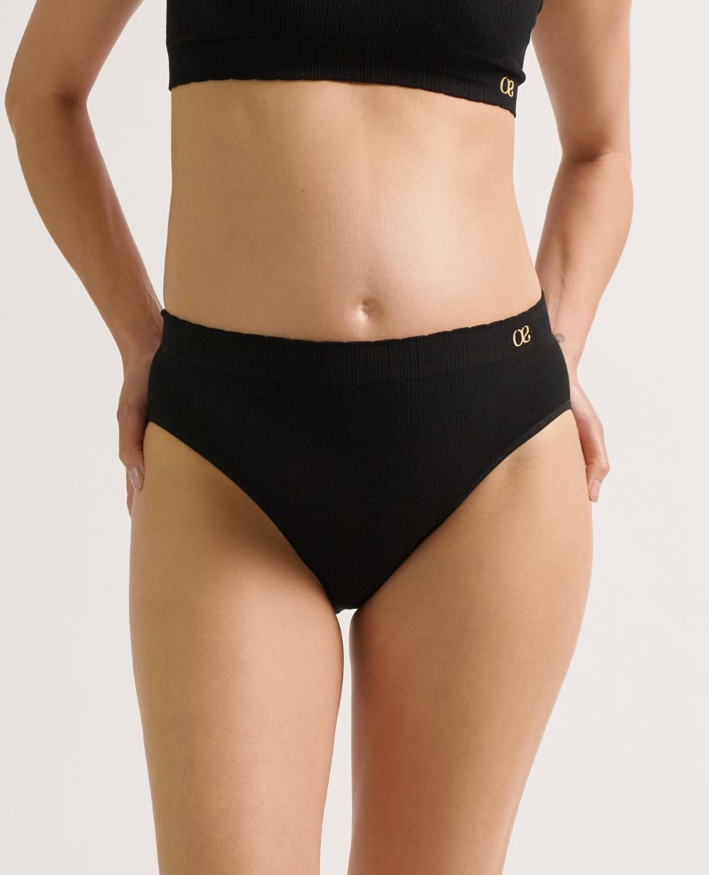 Slip taille basse de maternité Zoé Noir