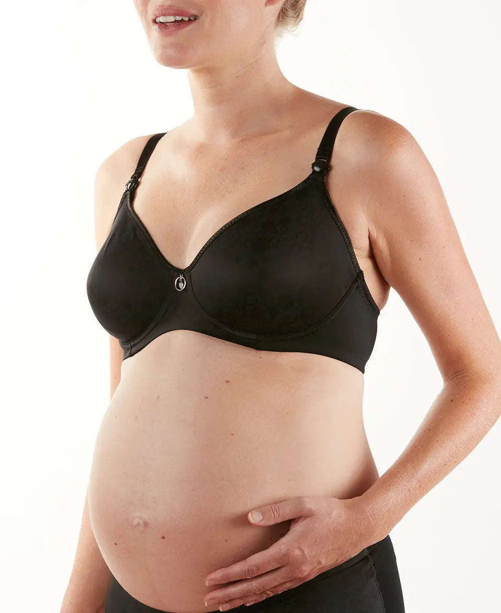 Soutien-gorge de grossesse et d’allaitement gloss noir,