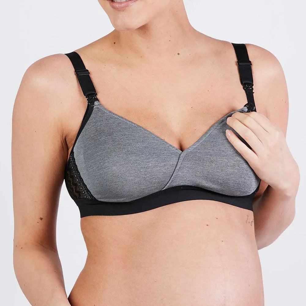 Soutien-gorge de grossesse et d’allaitement serena gris,