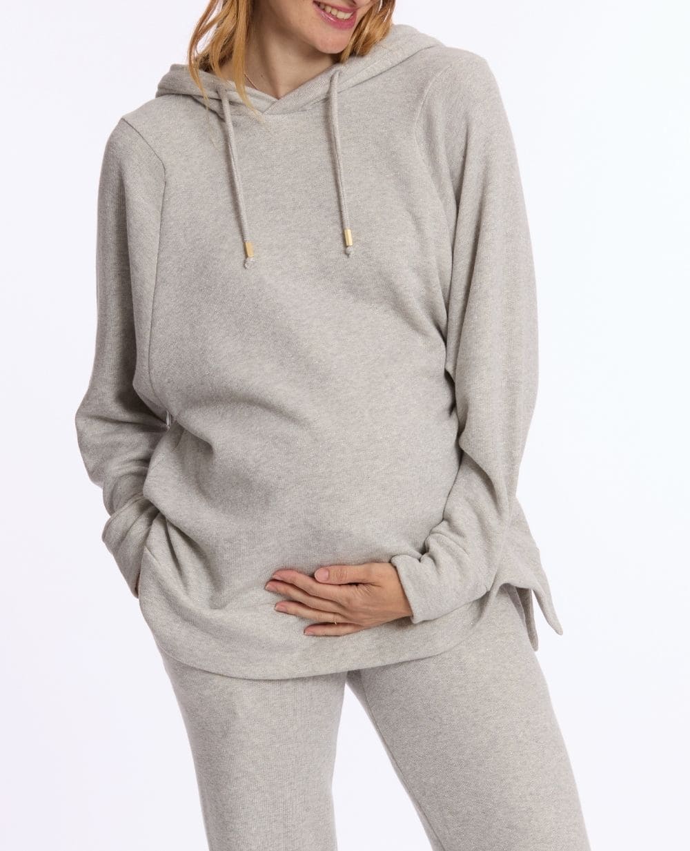 Billie Maternity and Nursing Hoodie - Grey